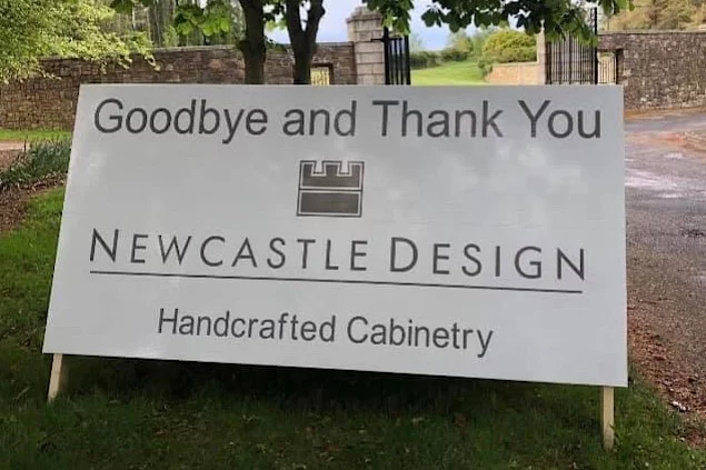 the shop sign board at newcastle design ltd